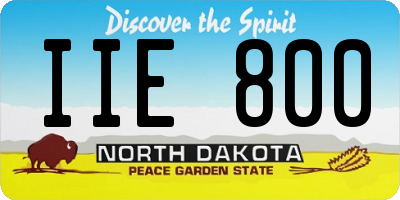 ND license plate IIE800