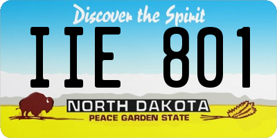 ND license plate IIE801