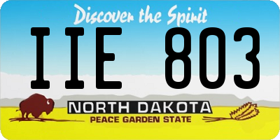 ND license plate IIE803
