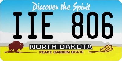 ND license plate IIE806
