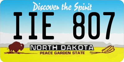 ND license plate IIE807