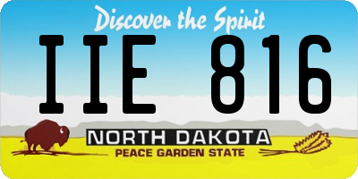 ND license plate IIE816
