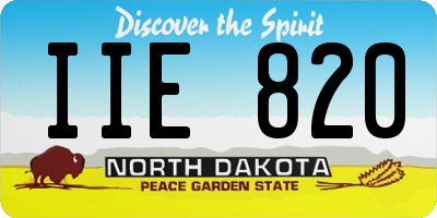 ND license plate IIE820