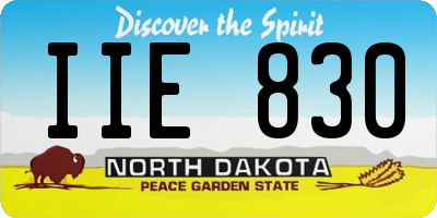 ND license plate IIE830