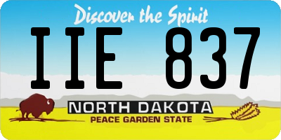 ND license plate IIE837