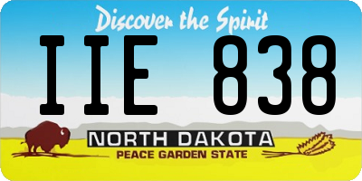 ND license plate IIE838