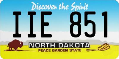 ND license plate IIE851