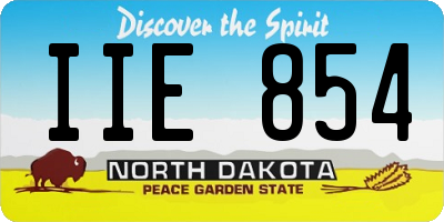 ND license plate IIE854