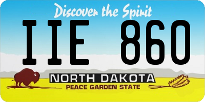 ND license plate IIE860