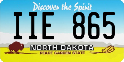 ND license plate IIE865