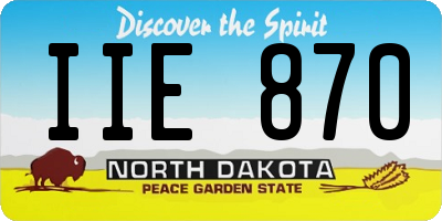 ND license plate IIE870