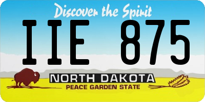 ND license plate IIE875