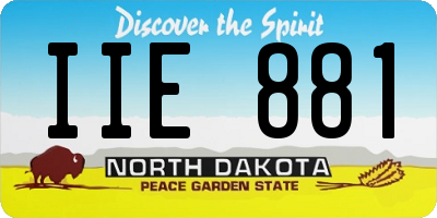 ND license plate IIE881