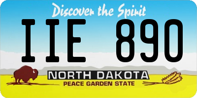 ND license plate IIE890