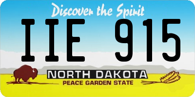 ND license plate IIE915
