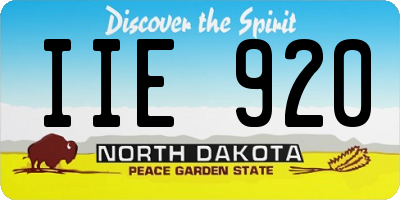 ND license plate IIE920
