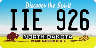 ND license plate IIE926
