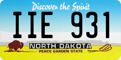 ND license plate IIE931