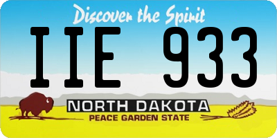 ND license plate IIE933