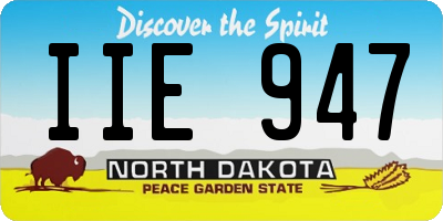 ND license plate IIE947