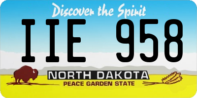 ND license plate IIE958