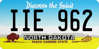 ND license plate IIE962
