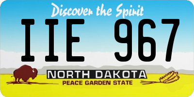 ND license plate IIE967