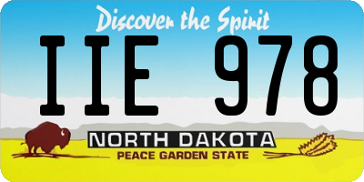 ND license plate IIE978