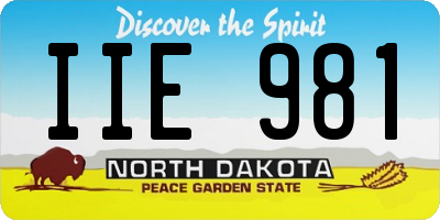 ND license plate IIE981
