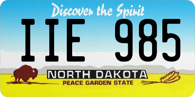 ND license plate IIE985
