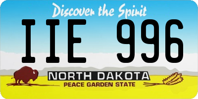 ND license plate IIE996