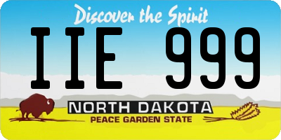 ND license plate IIE999