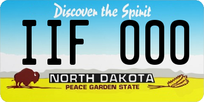 ND license plate IIF000