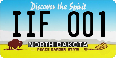ND license plate IIF001