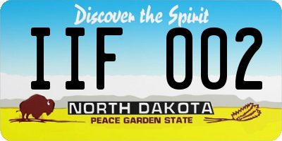 ND license plate IIF002