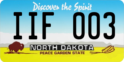 ND license plate IIF003