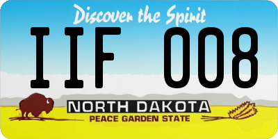 ND license plate IIF008