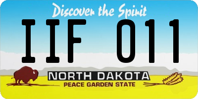 ND license plate IIF011