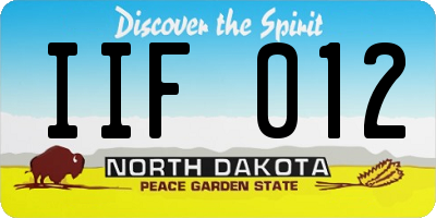 ND license plate IIF012