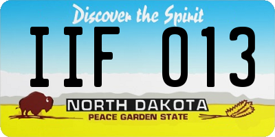 ND license plate IIF013
