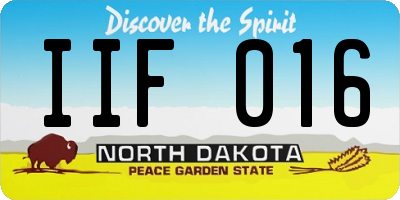 ND license plate IIF016