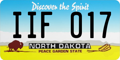 ND license plate IIF017