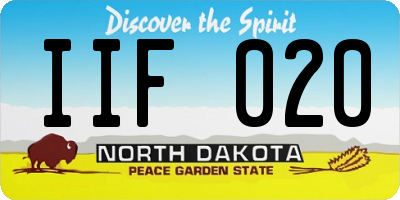 ND license plate IIF020