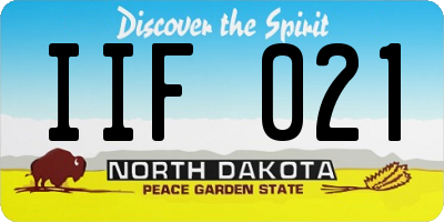 ND license plate IIF021