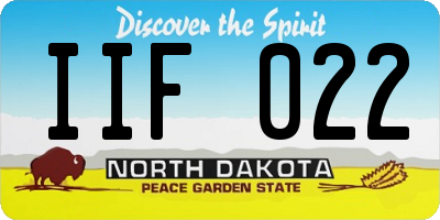 ND license plate IIF022