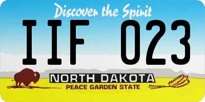 ND license plate IIF023