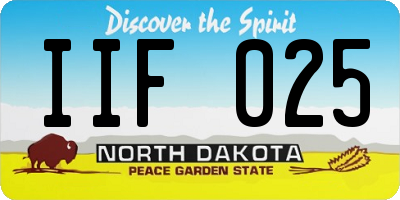 ND license plate IIF025