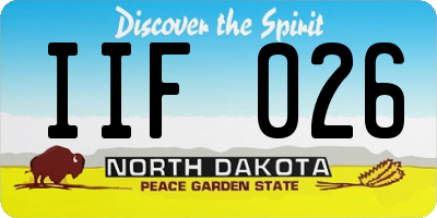 ND license plate IIF026
