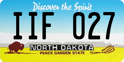 ND license plate IIF027