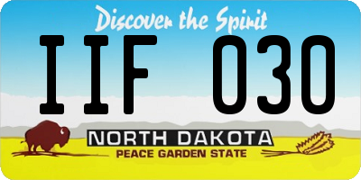 ND license plate IIF030